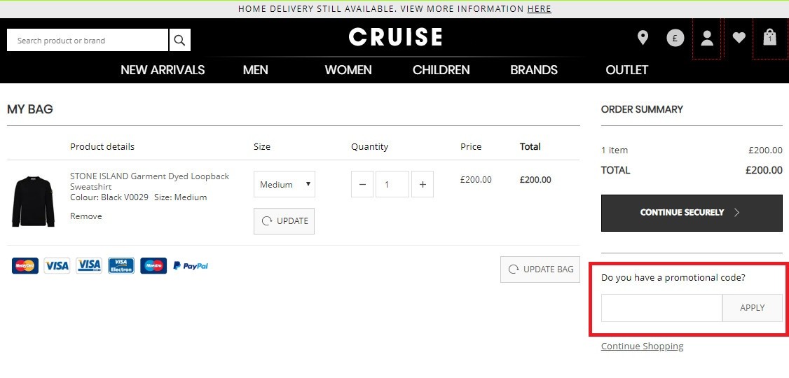 cruise clothing voucher